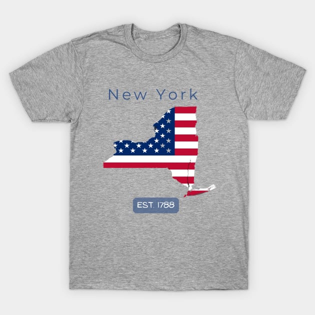 New York State (Light Colors) T-Shirt by Proud Town Tees